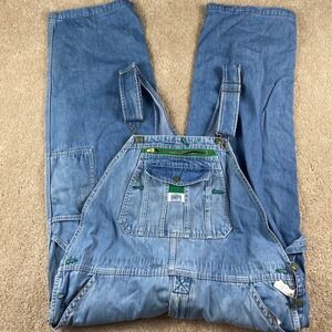 Liberty Bib Overalls Blue Denim Men's 40x30‎ Carpenter Work Jeans Light Wash